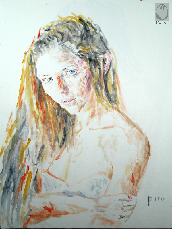 oil on paper - olio su carta di Piro